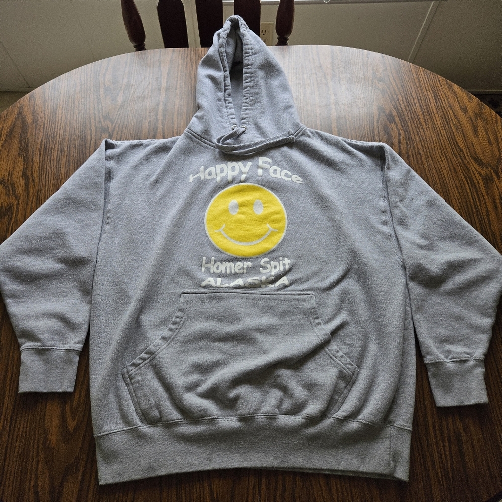 Happy Face Homer Spit Alaska Hoodie.